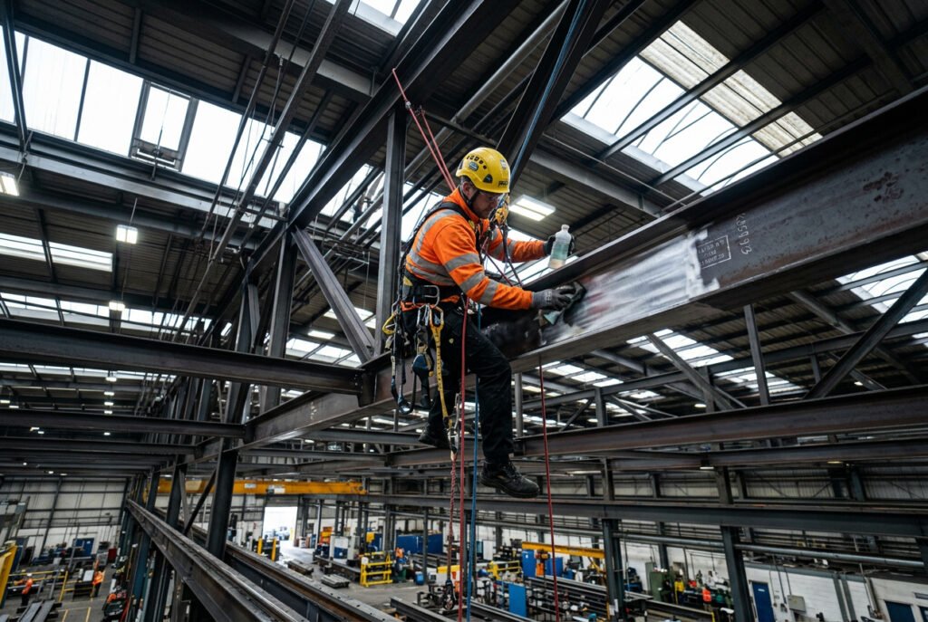 Limpiezas Industriales - Vigas, conductos y zonas críticas impecables. Accedemos donde tu equipo no puede, sin detener nada