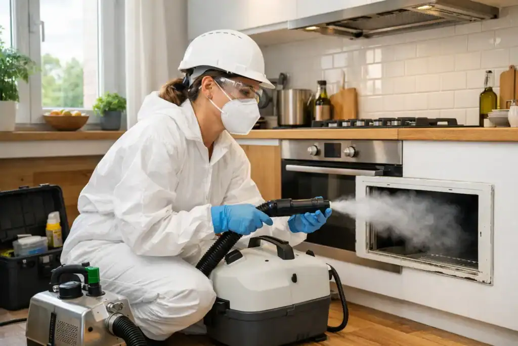 Limpieza de Aire Acondicionado y Conductos en Leioa: técnica aplicando desinfección certificada en conductos de climatización