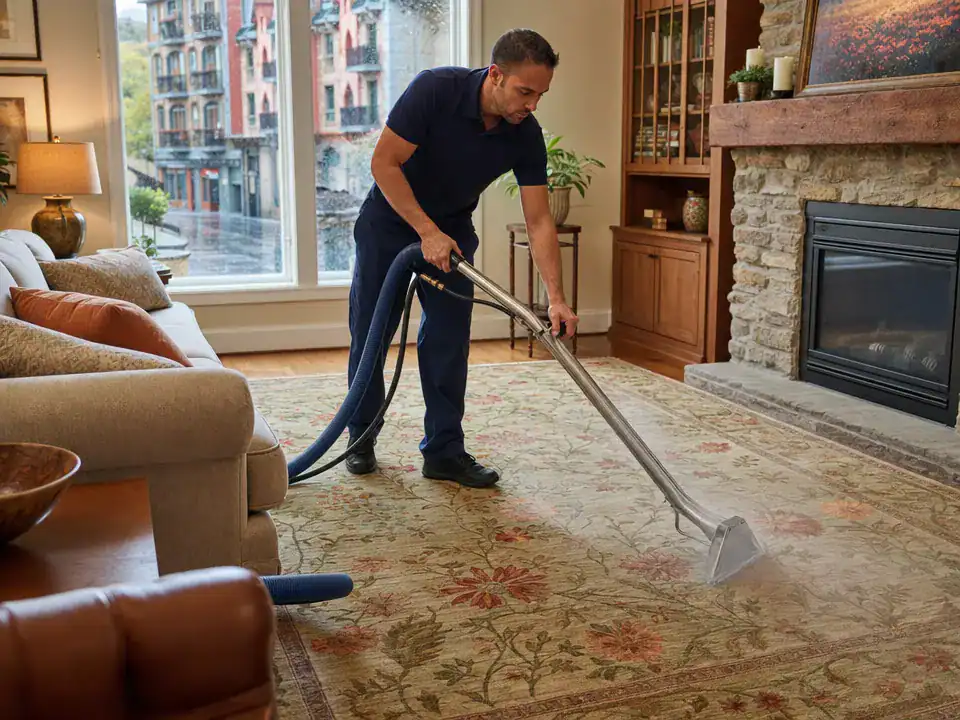 Limpieza de Alfombras y Moquetas en Durango: extracción profunda eliminando ácaros y humedad de una alfombra