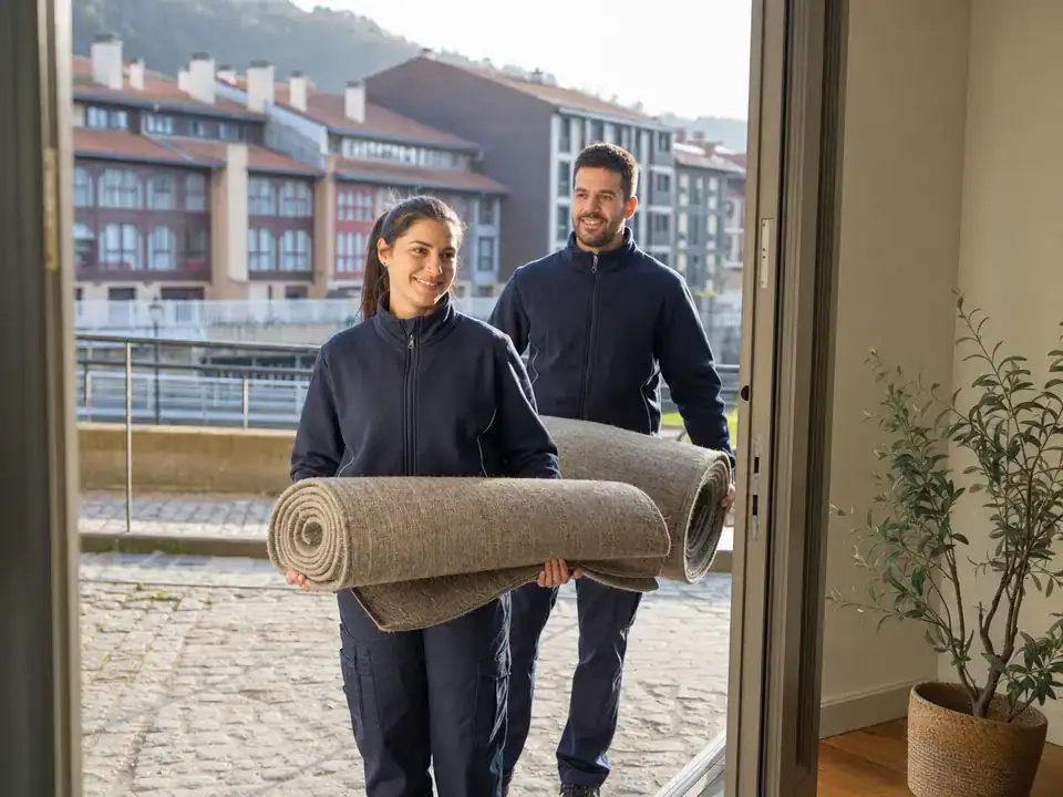 Limpieza de Alfombras y Moquetas en Galdakao: equipo profesional trabajando en un hogar junto al Ibaizabal