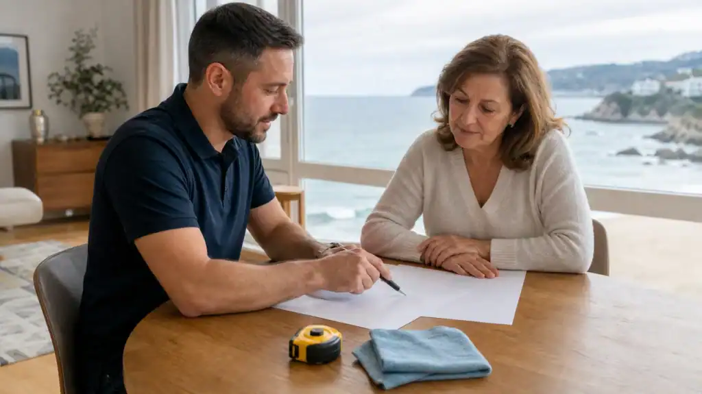 Limpieza de viviendas en Getxo: presupuesto explicado en una vivienda con ventanal al mar
