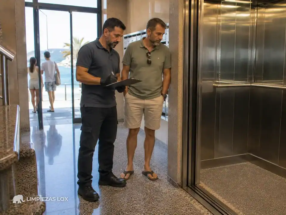 Limpieza de ascensores en Getxo: visita de presupuesto midiendo el tránsito real del portal