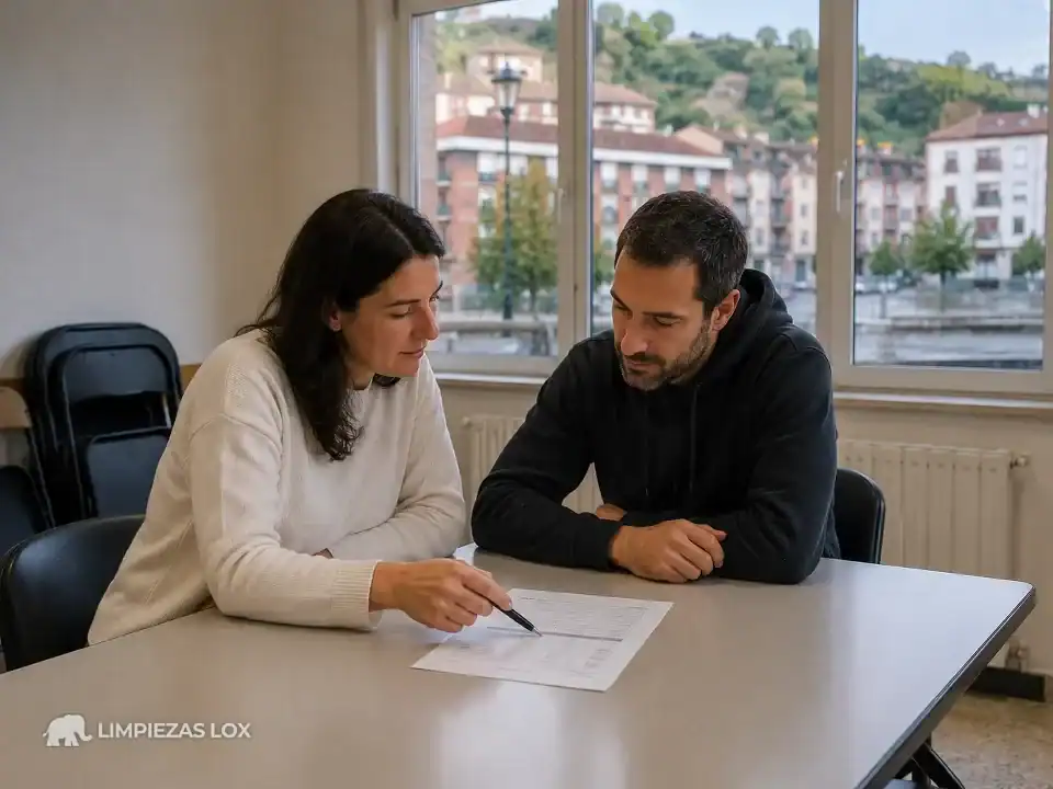 Limpieza de escaleras en Barakaldo: dos vecinos revisan el presupuesto cerrado de la comunidad