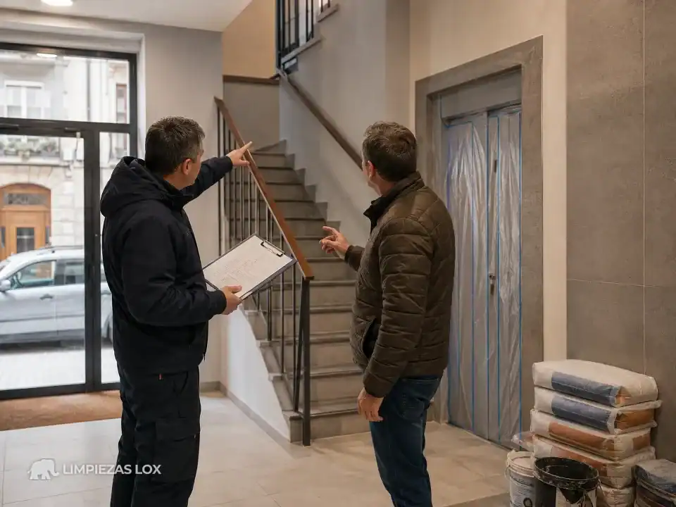 Limpieza de escaleras en Basauri: presupuesto cerrado por portal revisado con el presidente