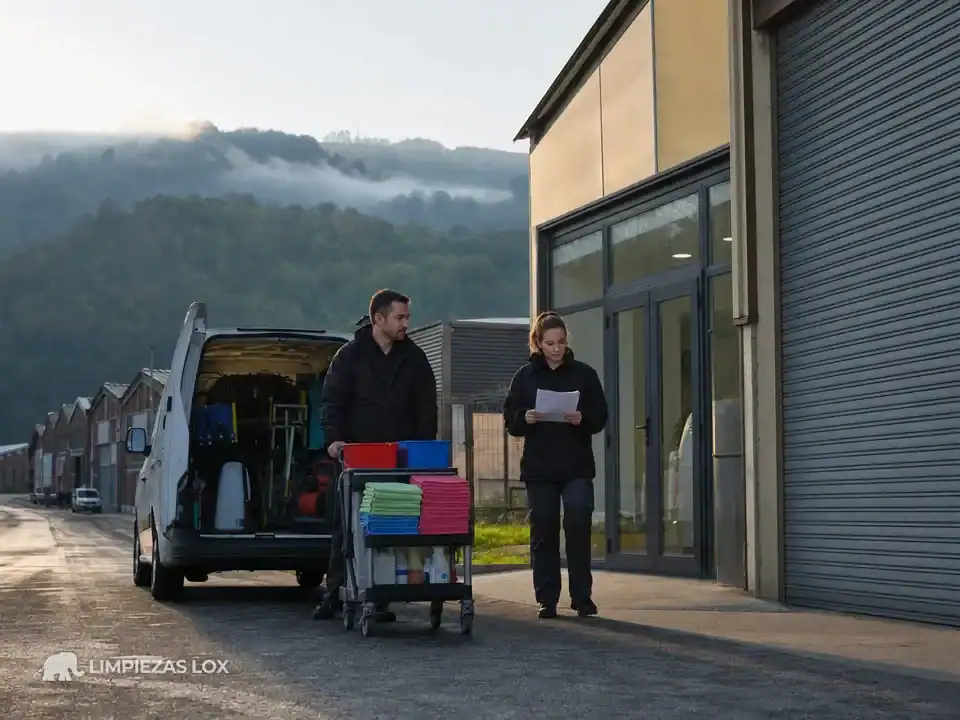 Limpieza de oficinas en Galdakao: equipo listo para separar la limpieza de oficina y nave