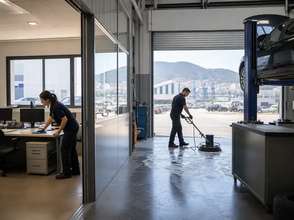 Limpieza de oficinas en Santurtzi: mismo plan para la zona de oficina y el taller contiguo