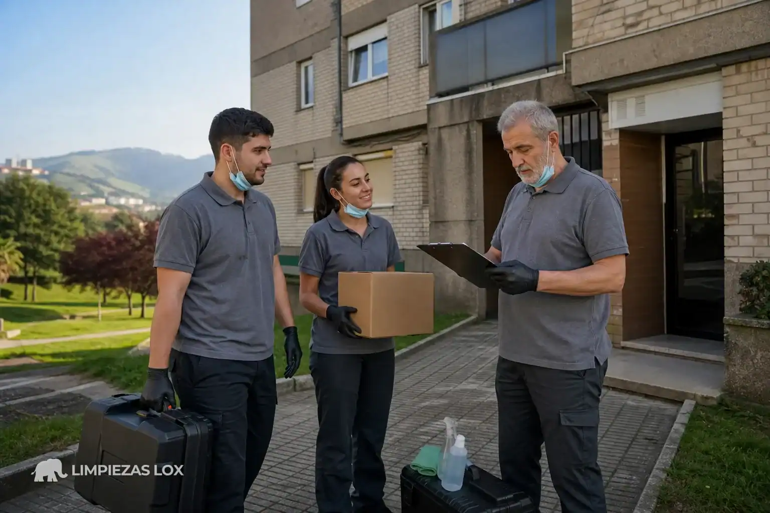 Síndrome de Diógenes en Leioa: equipo profesional listo para el vaciado de un piso